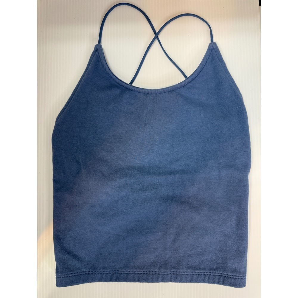 American Eagle Blue Strappy Back Cami Crop Tank Top XS